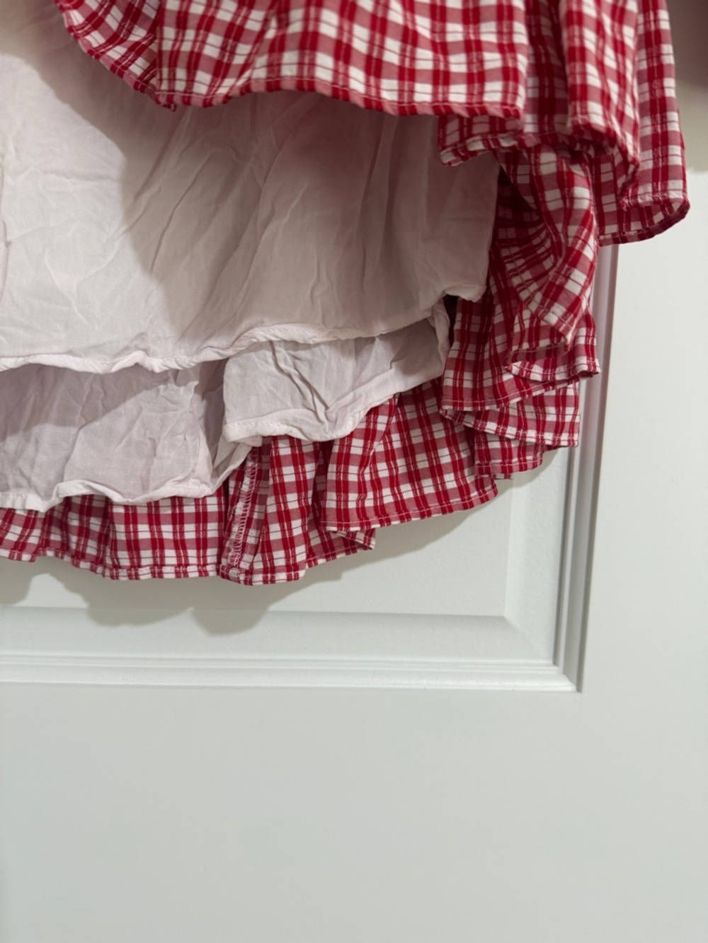 Anthropologie Maeve Gingham Bare Frill Mini Dress - Picture 9 of 14